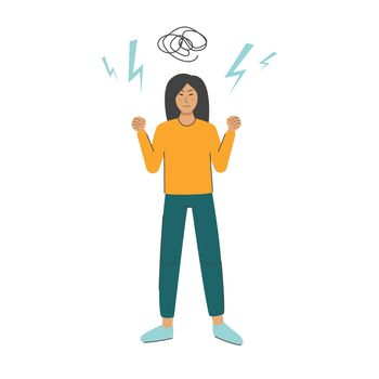 Anxiety woman isolated vector concept