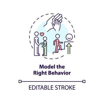 Model right behavior concept icon