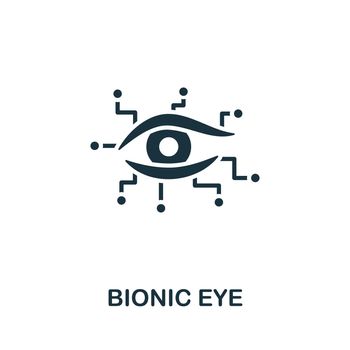 Bionic Eye icon. Monochrome simple line Future Technology icon for templates, web design and infographics