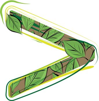 Green leaf symbol sketch drawing vector Illustration