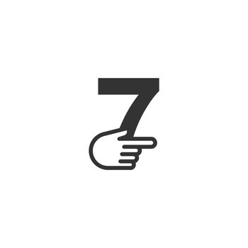 Number combined with a hand cursor icon illustration