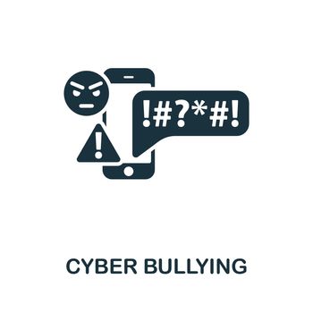 Cyber Bullying icon. Monochrome simple line Harassment icon for templates, web design and infographics