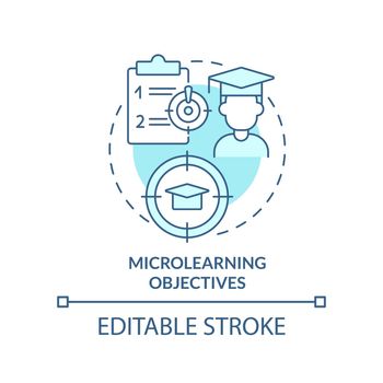 Microlearning objectives turquoise concept icon