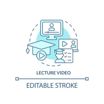 Lecture video turquoise concept icon