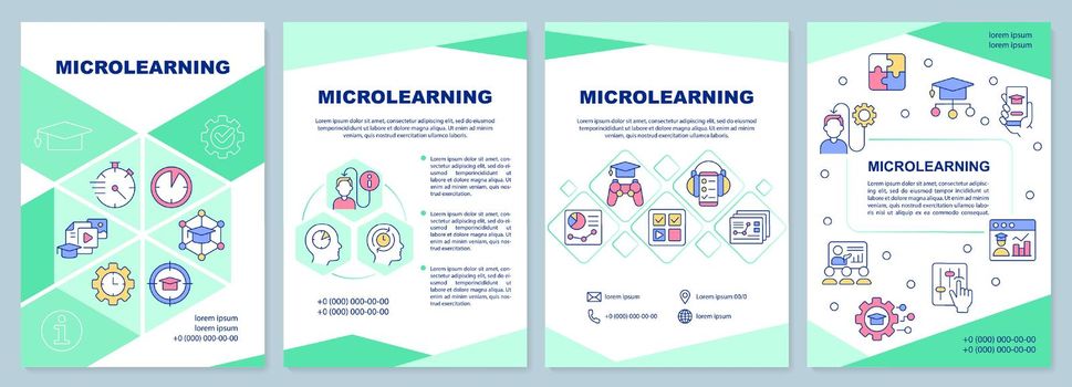 Microlearning approach green brochure template