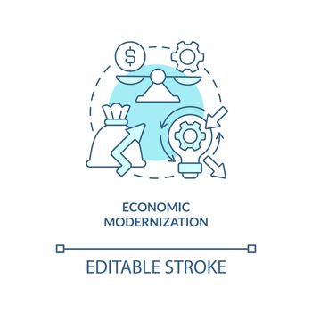 Economic modernization turquoise concept icon