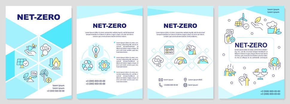 Net zero blue brochure template