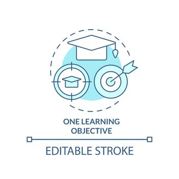One learning objective turquoise concept icon