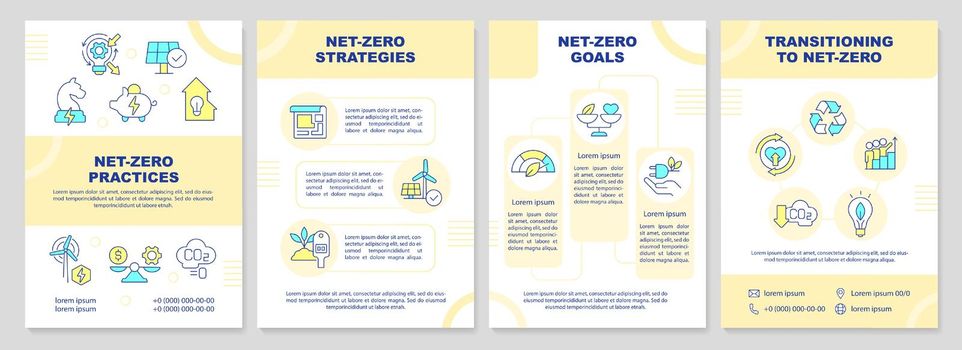 Net zero realization yellow brochure template