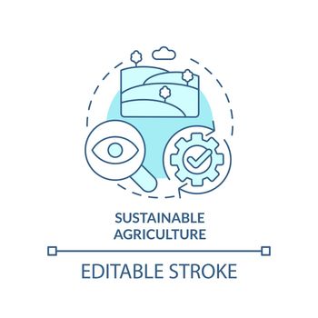 Sustainable agriculture turquoise concept icon