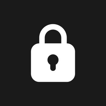 Locked padlock dark mode glyph ui icon