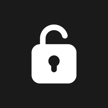 Unlocked padlock dark mode glyph ui icon