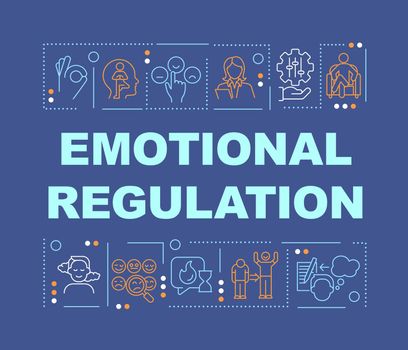 Emotional regulation word concepts blue banner
