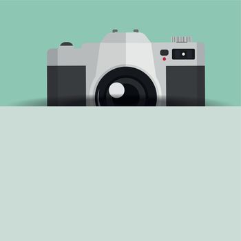 camera with copy space green background