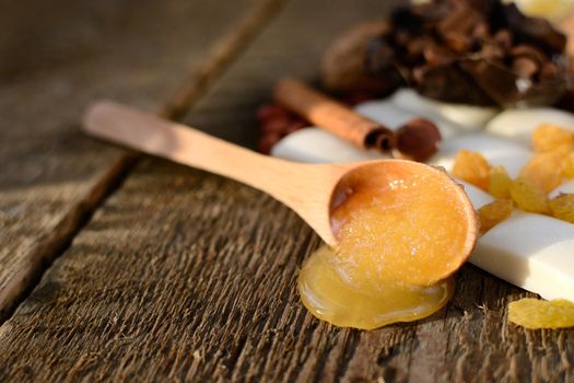 wooden spoon with honey