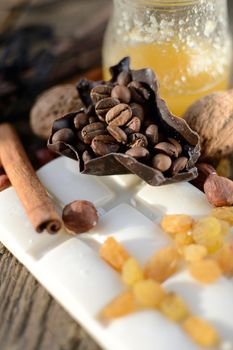 white chocolate with raisins