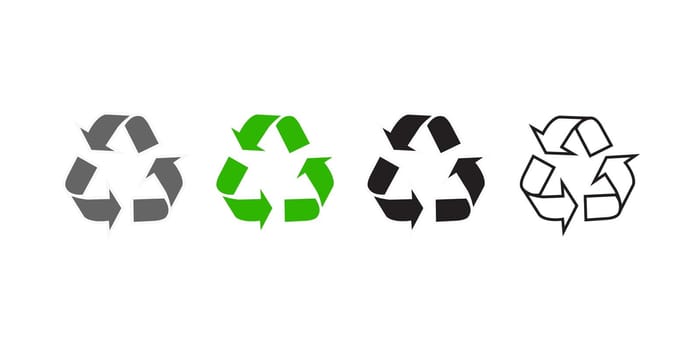 Set of recycling icons. recycle logo symbol. vector illustration