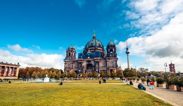 Majestic Berlin Cathedral under blue sky