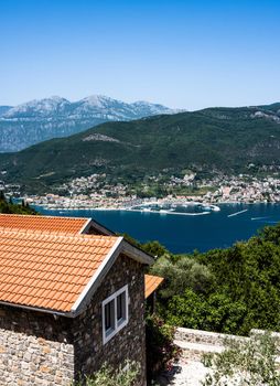 Kotor bay and city from above