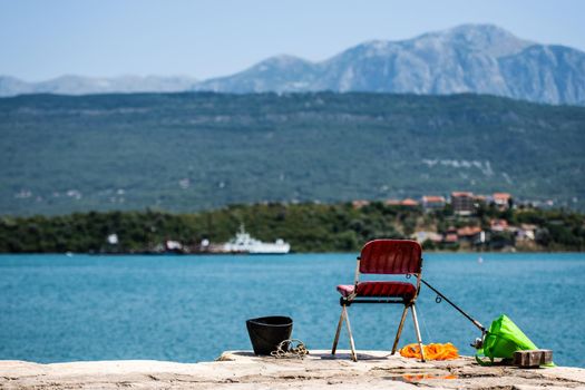 Chair with mountain view in Montenegro