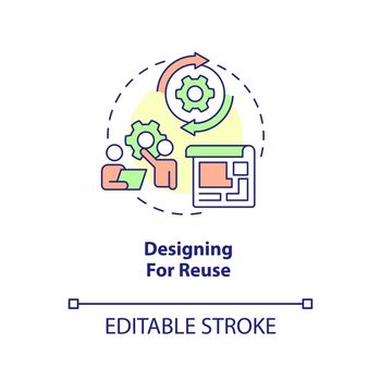 Designing for reuse concept icon