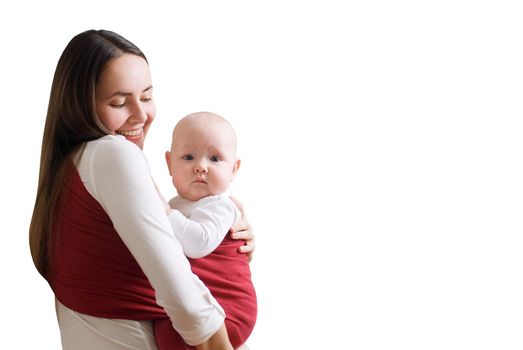 Mother carring baby in sling