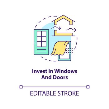 Invest in windows and doors concept icon
