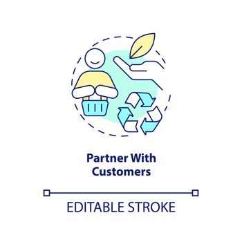 Partner with customers concept icon