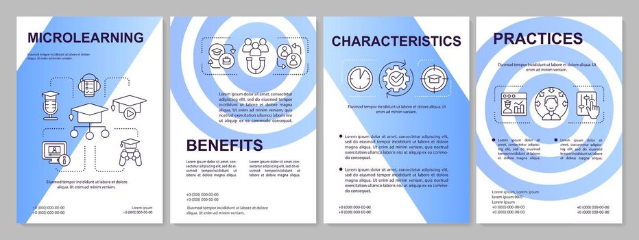 Micro learning blue gradient brochure template