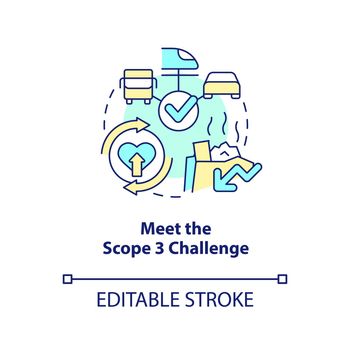 Meet scope three challenge concept icon