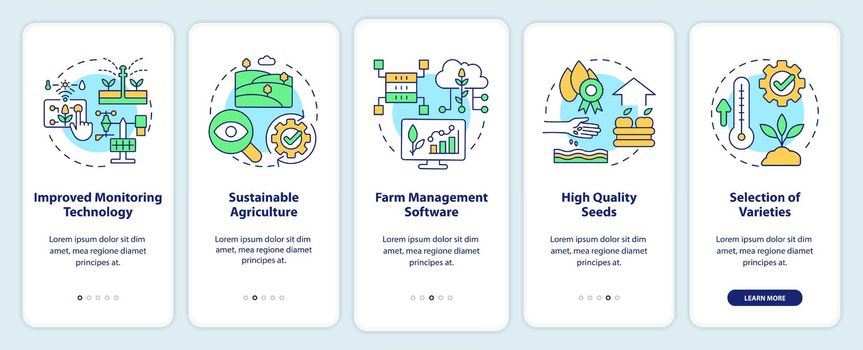 Increasing agribusiness productivity onboarding mobile app screen
