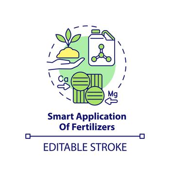 Smart application of fertilizers concept icon