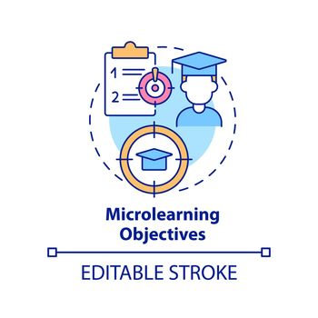 Microlearning objectives concept icon