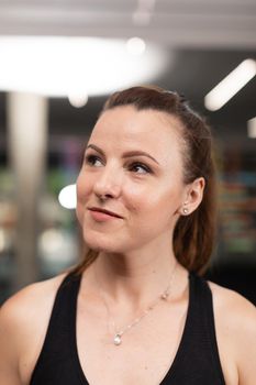 Portrait of a young woman at the local sport and fitness center