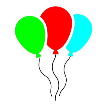 Balloons color vector icon on white background