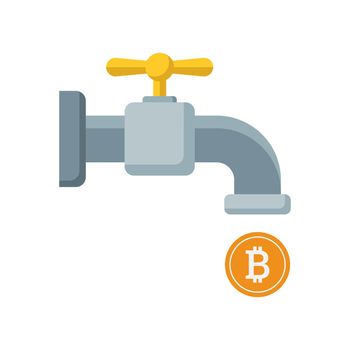 Crypto faucet vector icon on white background