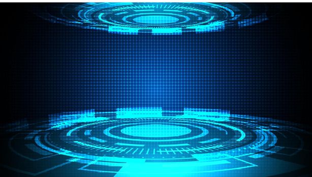 Abstract technology futuristic concept circle hud interface screen design on dark blue background