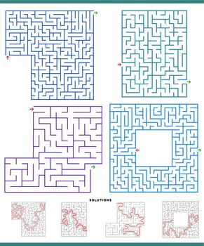 maze games graphs set with solutions