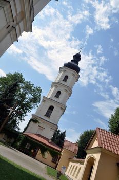 Bell tower of the Cathedral of the Assumption of the Blessed Virgin Mary in Pinsk