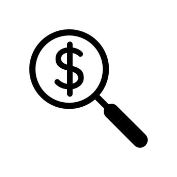 Search money vector icon on white background