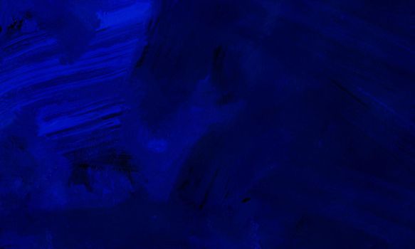 Hand-drawn gouache Blue abstract background. Texture of brush strokes.