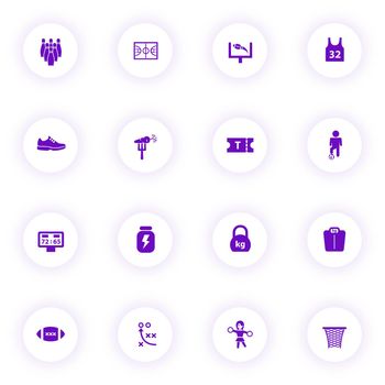 sport purple color vector icons