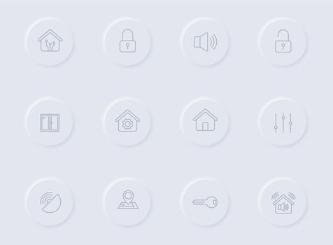 smart home gray vector icons