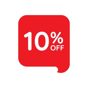 10 percent off tag vector icon on white background