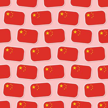 Seamless China flag in flat style pattern