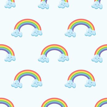 Seamless rainbow cartoon pattern