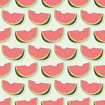 Seamless watermelon cartoon sticker pattern
