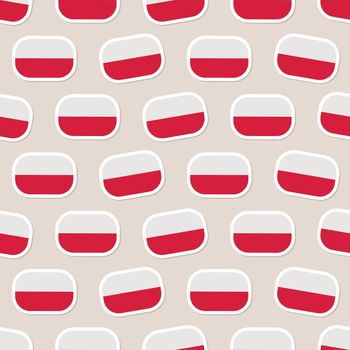 Seamless Poland flag in flat style pattern