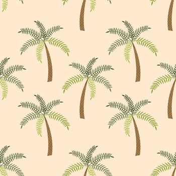 Seamless tropical plant cartoon pattern