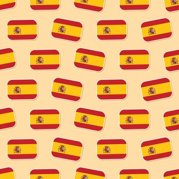 Seamless Spain flag in flat style pattern